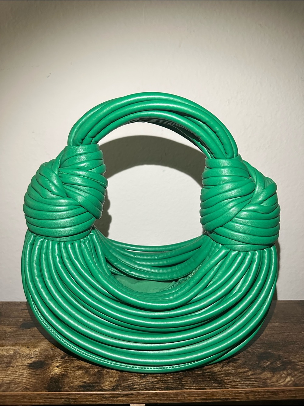 Authentic Bottega Veneta Double Knot bag in beautiful Racing Green.